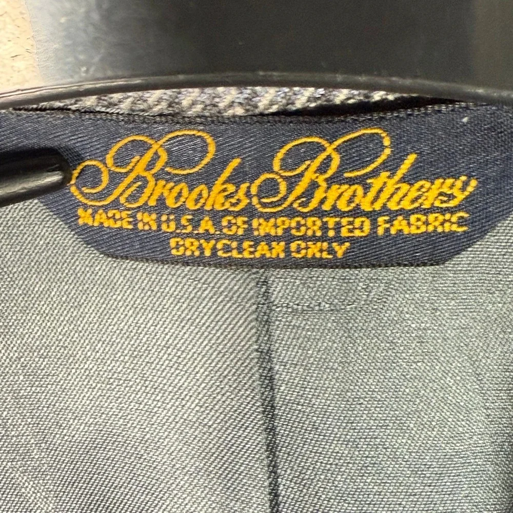 Brooks Brothers Men's Houndstooth‎ Blazer Jacket Sport Coat Gray Classic Fit